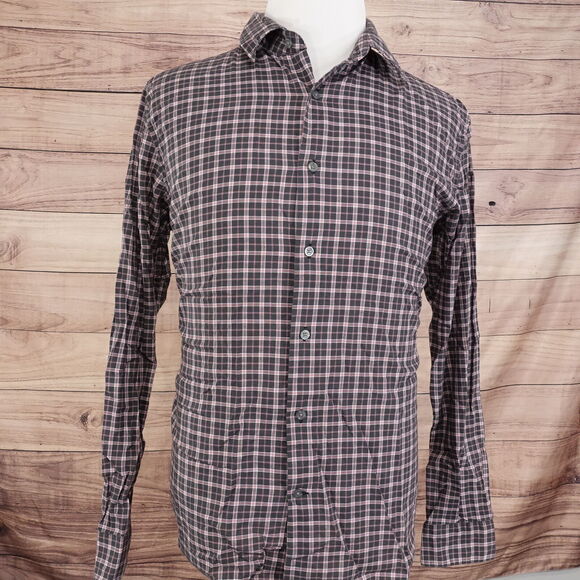 JOHN VARVATOS USA LONG SLEEVE PLAID BUTTON DOWN SHIRT MEN SIZE L LARGE - Picture 3 of 8
